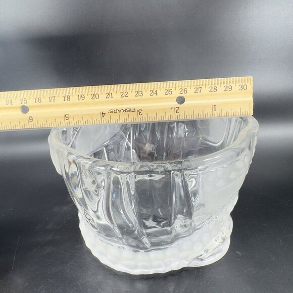 Gorham Holiday Traditions Crystal Glass Clear Santa Treat Jar Frosted Germany - Picture 3 of 13